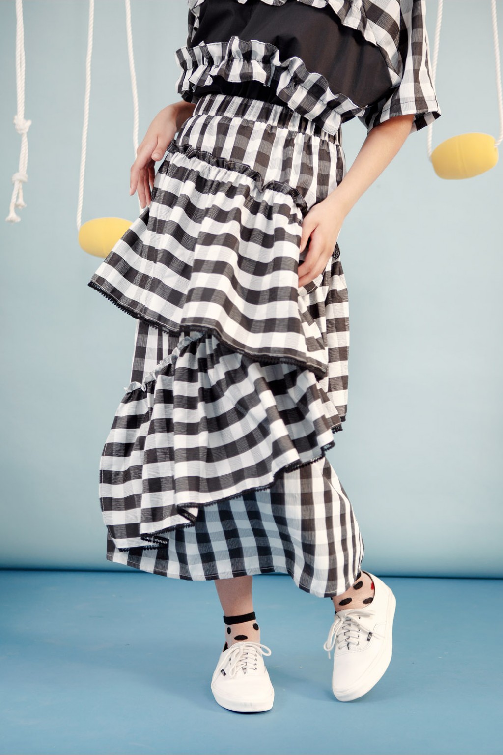 BIRGIT SKIRT BLACK CHECKS